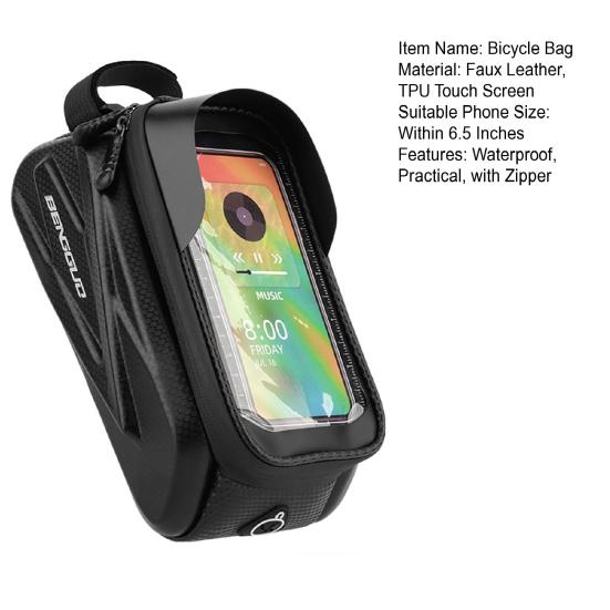 Voděodolná cyklistická taška s velkou kapacitou, zapínání na zip, dotykové ovládání, design, pouzdro na telefon, univerzální, snadno instalovatelná cyklistická taška-organizér
