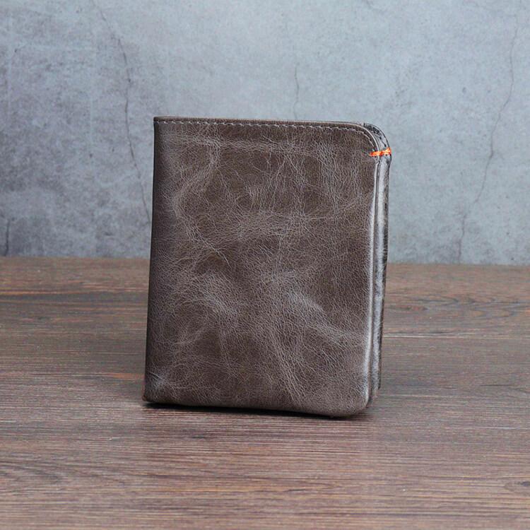 

Мягкий кошелек из воловьей кожи, мужской держатель для удостоверения личности, кредитной карты, роскошный кошелек, черный, стильный минимализм, складные кошельки для мужчин серый