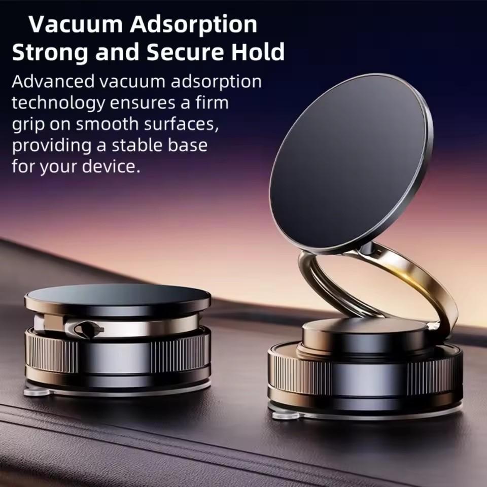 Car Phone Magnetic Stand with Mechanical Vacuum Suction Cup, 360 Degree Rotation ° Magnetic Adsorption Bracket Navigation Universal Holder