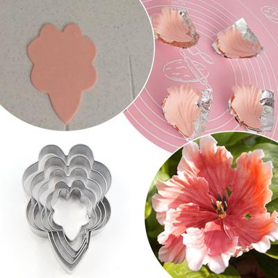 5Pcs Decorative Flower Petal Fondant Cake Molds Cutter Biscuit Cookies Mould