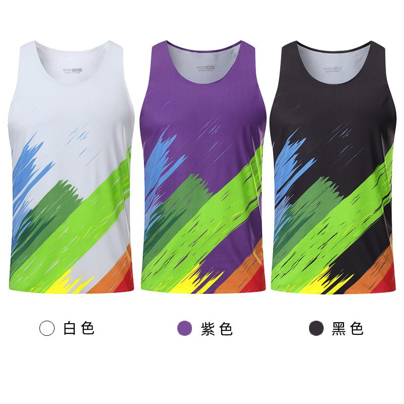 Non-marking Pressed Rubber Vest, Track and Field Clothing, Physical Examination, Sports Clothing, Sports Training Clothing, Marathon Sprint Quick-dryi