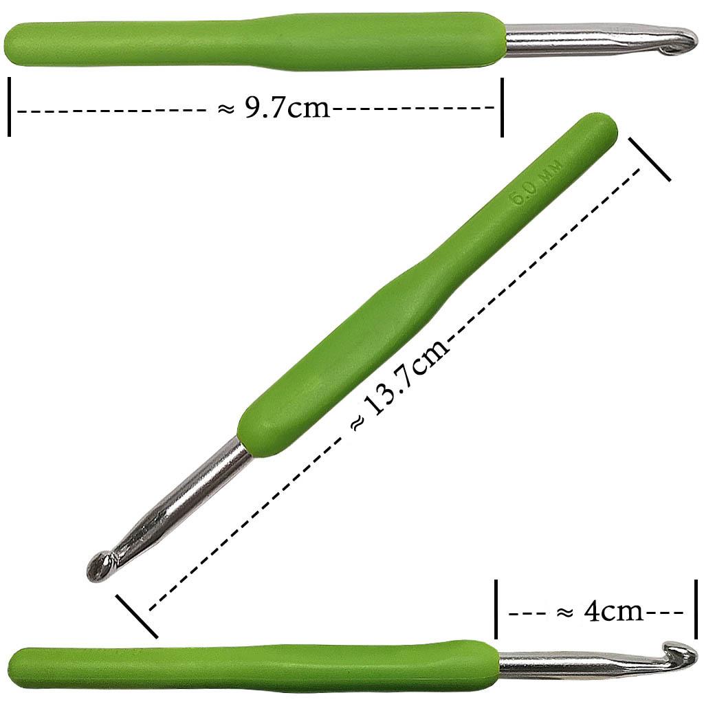 8 Pcs Set Of Colored Soft Handle Crochet Tools Sweater Needles Plastic Soft Handle Aluminum Oxide Crochet Needles