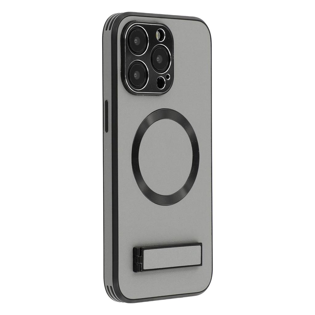For iPhone 14 Pro Max Kickstand Case Compatible with MagSafe PC+TPU+PU Phone Back Cover