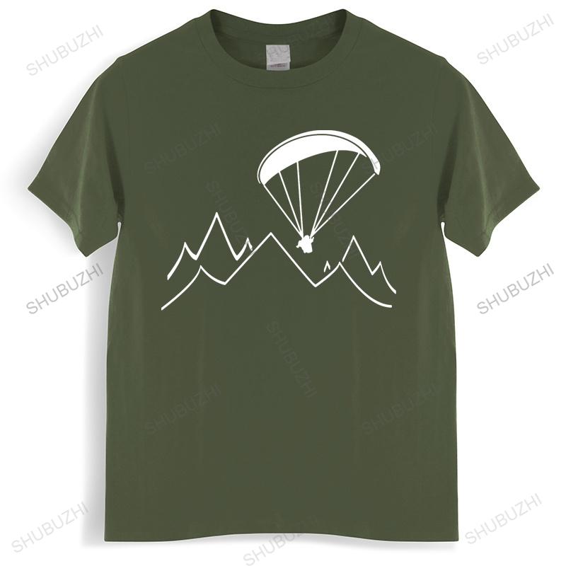 Paragliding Mountain Mens Premium TShirt Summer Short Sleeve Oneck Cotton Tshirt Cool Tees Tops Streetwear S