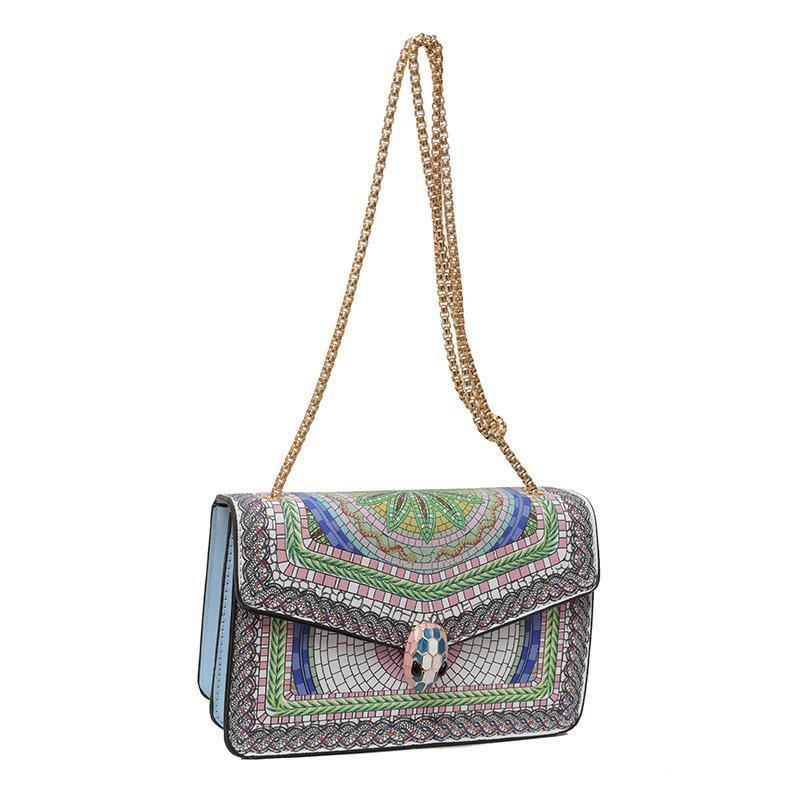 

Ethnic Style Women s Square Shoulder Bag – Trendy, High-Quality Print, Versatile Crossbody Chain Bag синій