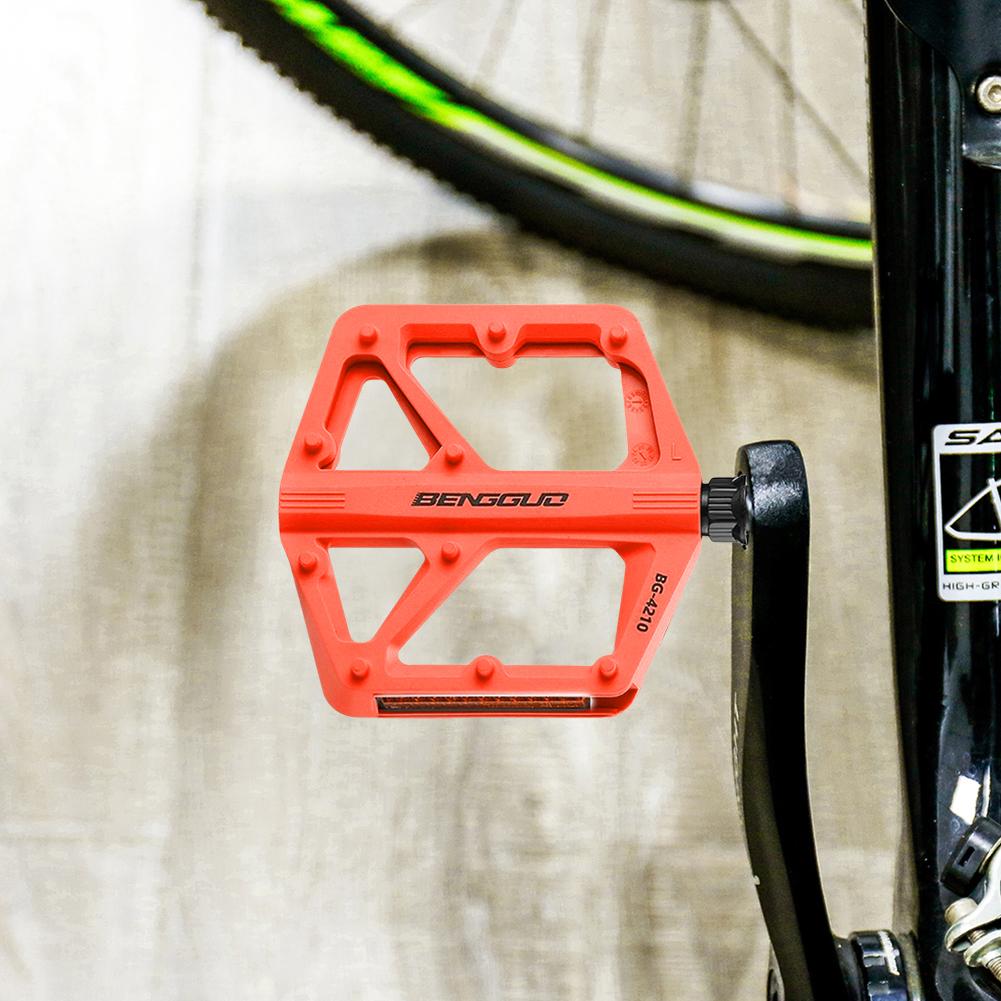 1/2Set Double DU Bearing Ultralight Bike Pedals with Reflector Mountain Bike Flat Pedals Bicycle Platform Pedal Bike Accessories
