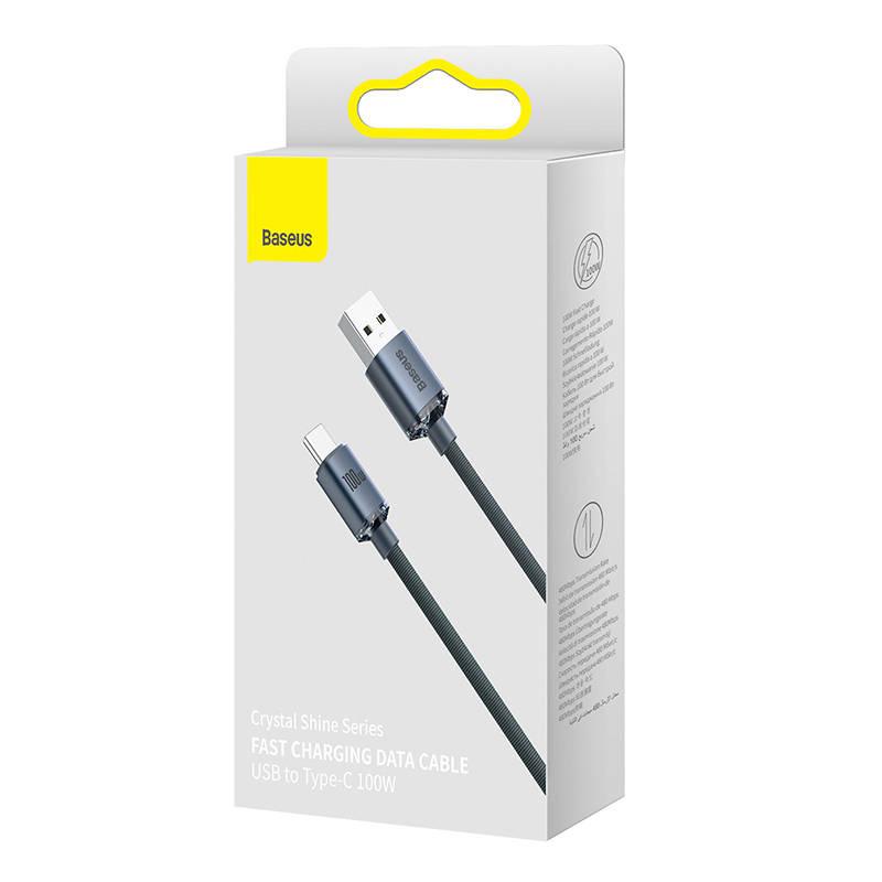 Kabel Usb Do Usb-C Baseus Crystal Shine, 100W, 1.2M (Czarny)