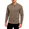 Men's Casual Solid Color Buckle Quick Dry Shoulder  Long Sleeved