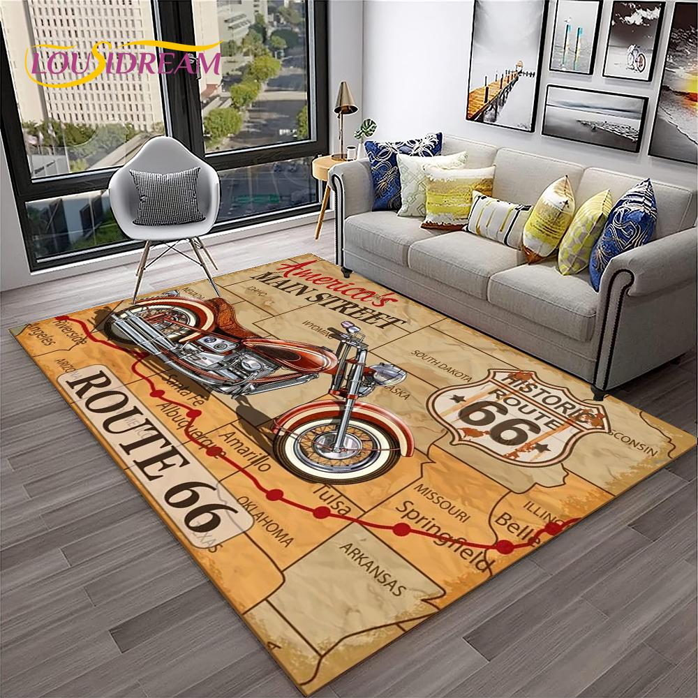Mother Road,Historic Route 66,mãe Estrada Carpet Rug for Home Living Room Bedroom Sofa Doormat Decor,Area Rug Non-slip Floor Mat