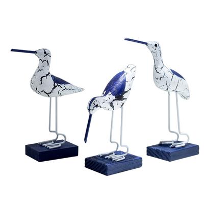Figurine Mouettes en Bois Décorations Nautiques Bureau Côte Méditerranéenne Plage pour Maison Salle de Bain Salon Jardin