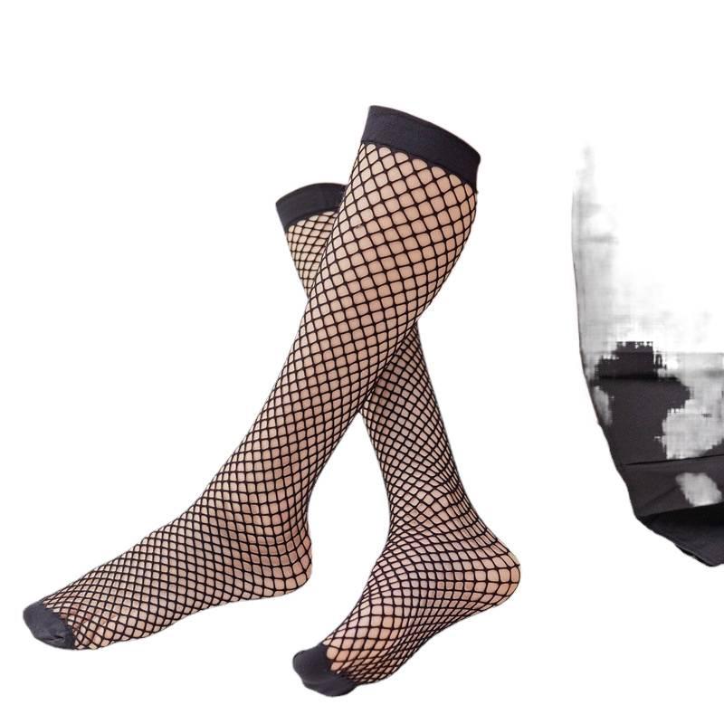 Black Mid-Calf Fishnet Socks - Sexy Spring & Summer Celebrity Style