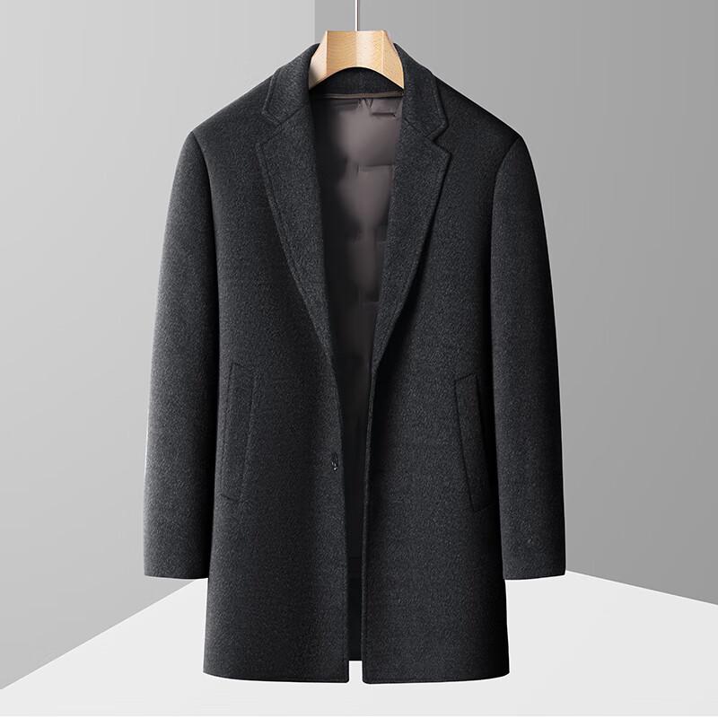 Firstview Men's Winter Wool Blend Overcoat with Detachable Down Liner