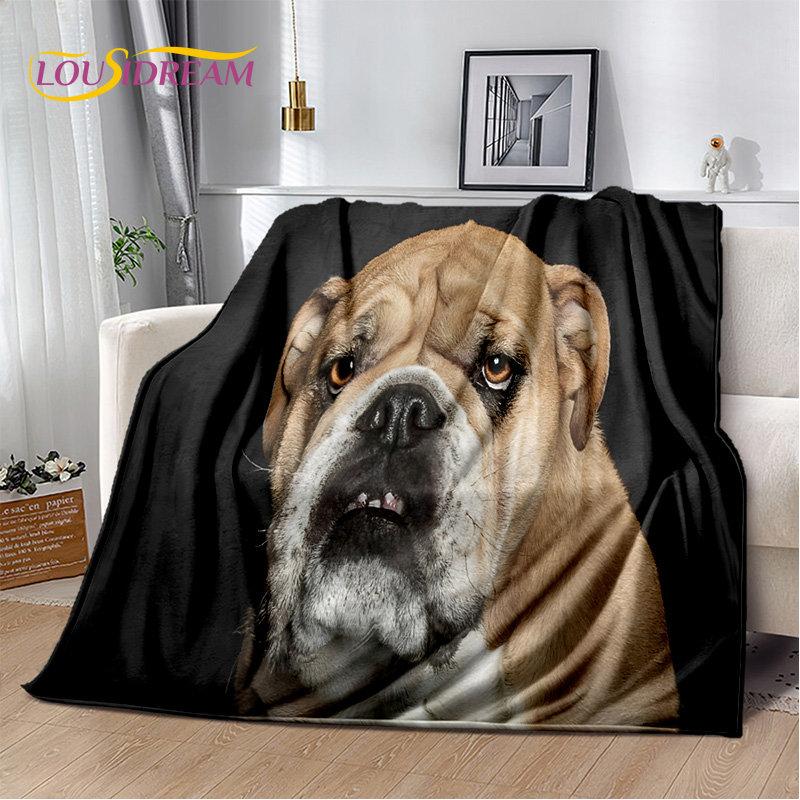 Cartoon French Pit Bull Dog Pet Soft Plush Blanket,Flannel Blanket Throw Blanket for Living Room Bedroom Bed Sofa Picnic Cover