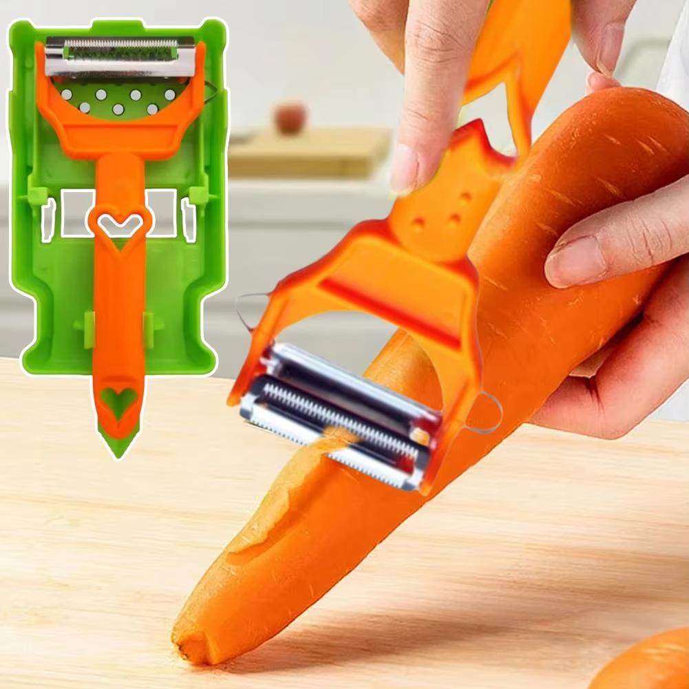 Multi Potato Peeler Portable Stainless Steel Fruit Slicer 2-in-1 Multifunctional Vegetable Chopper Tool For Home Kitchen