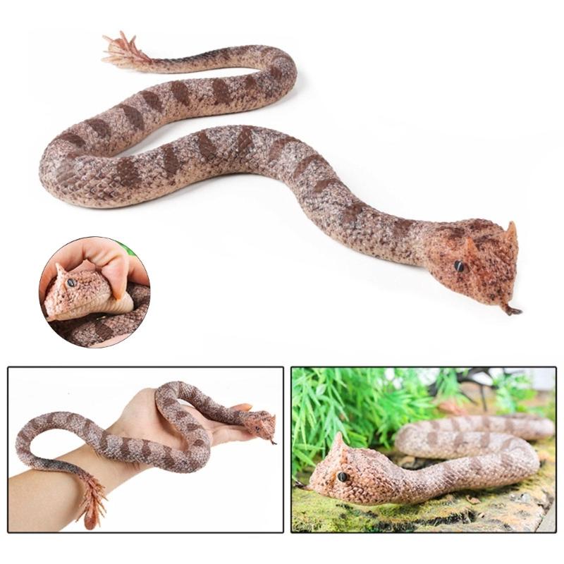 Weiches Gummischlangenmodell Realistisches Schlangen-Actionfigur-Spielzeug Solide Schlangenfigur für Halloween-Streich und Stressabbau