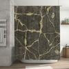 Luxury Black Marble Shower Curtain With Gold Accents Bathroom Decor For A Touch Of Elegance
