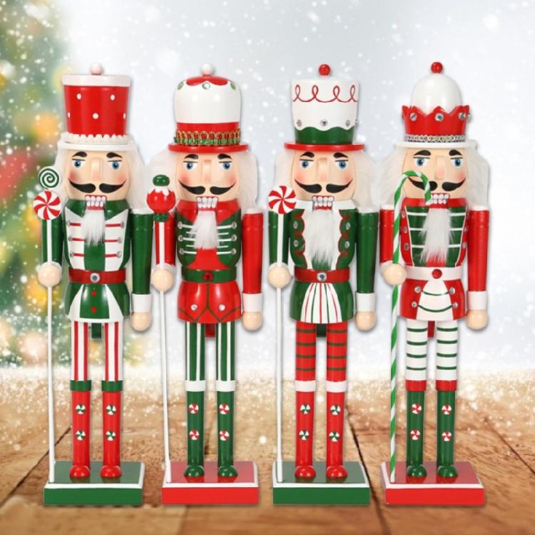 Nutcrackers Display with Ribbon Scepter Home Decoration 50CM Tall Nutcrackers Figure Candy Series for Christmas Display