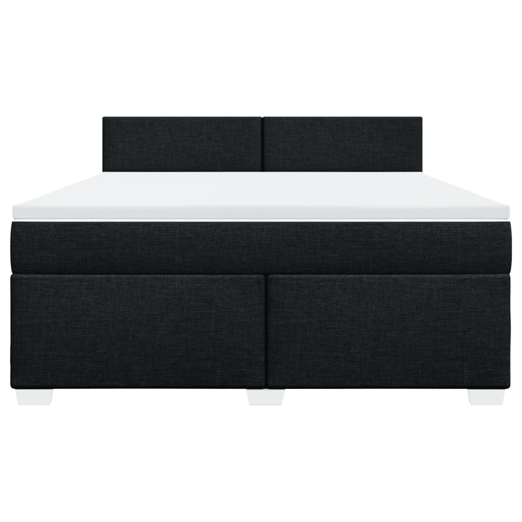 Box Spring Bed with Mattress Black 180 x 200 cm Fabric