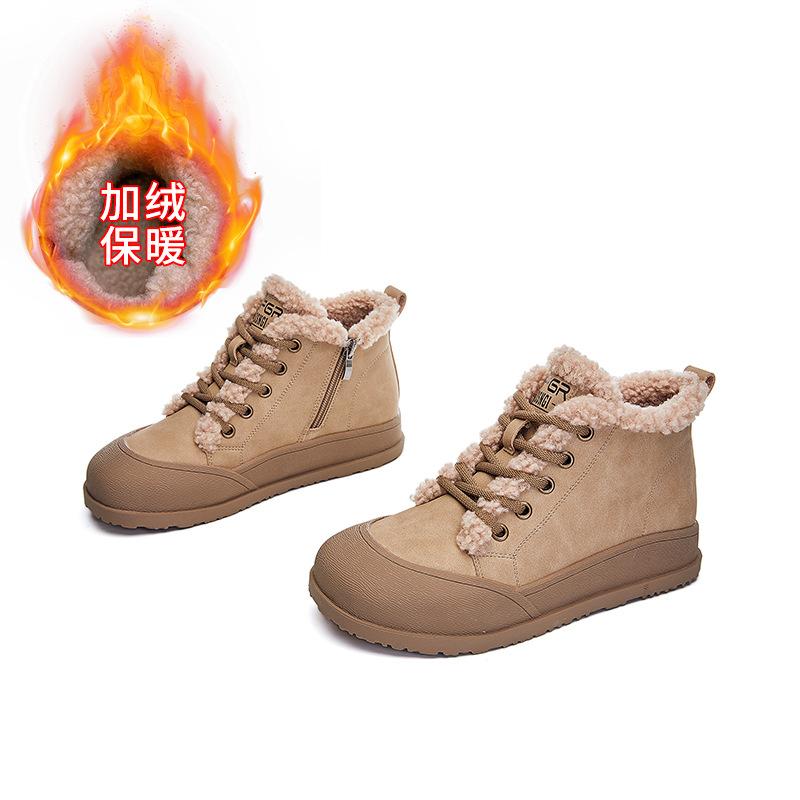 Retro Snow Boots 2025 Winter New Casual Velvet Martin Boots Women's Flat All-match Boots Women's Warm Women's Boots