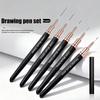 5Pcs Nail Art Liner Brushes Sizes Painting Nail Design Pen 4/8/12/20/25Mm Drawing Tool For Long Lines Thin Details Manicure Pen