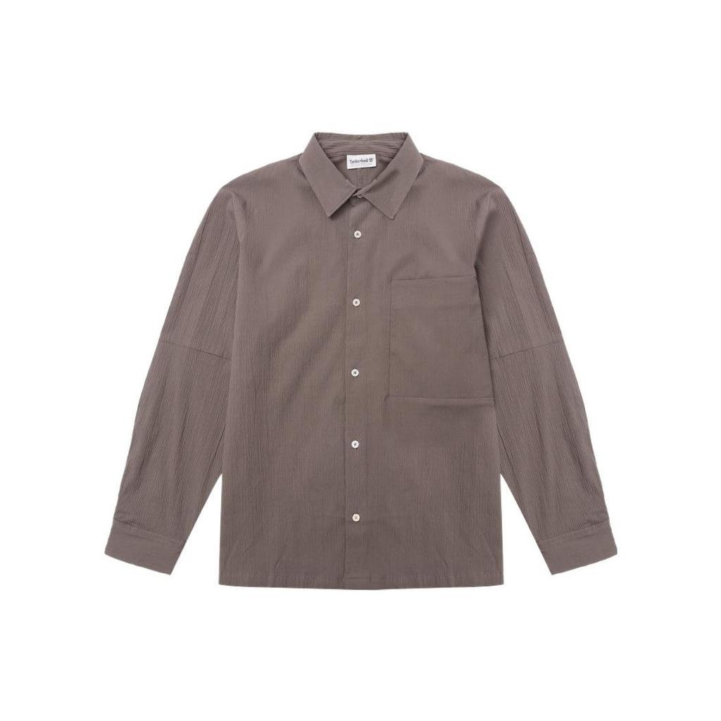 Timberland Outdoor Sports Solid Color Casual Long Sleeve Shirt Men shirts Chocolate A2DD4-BK0