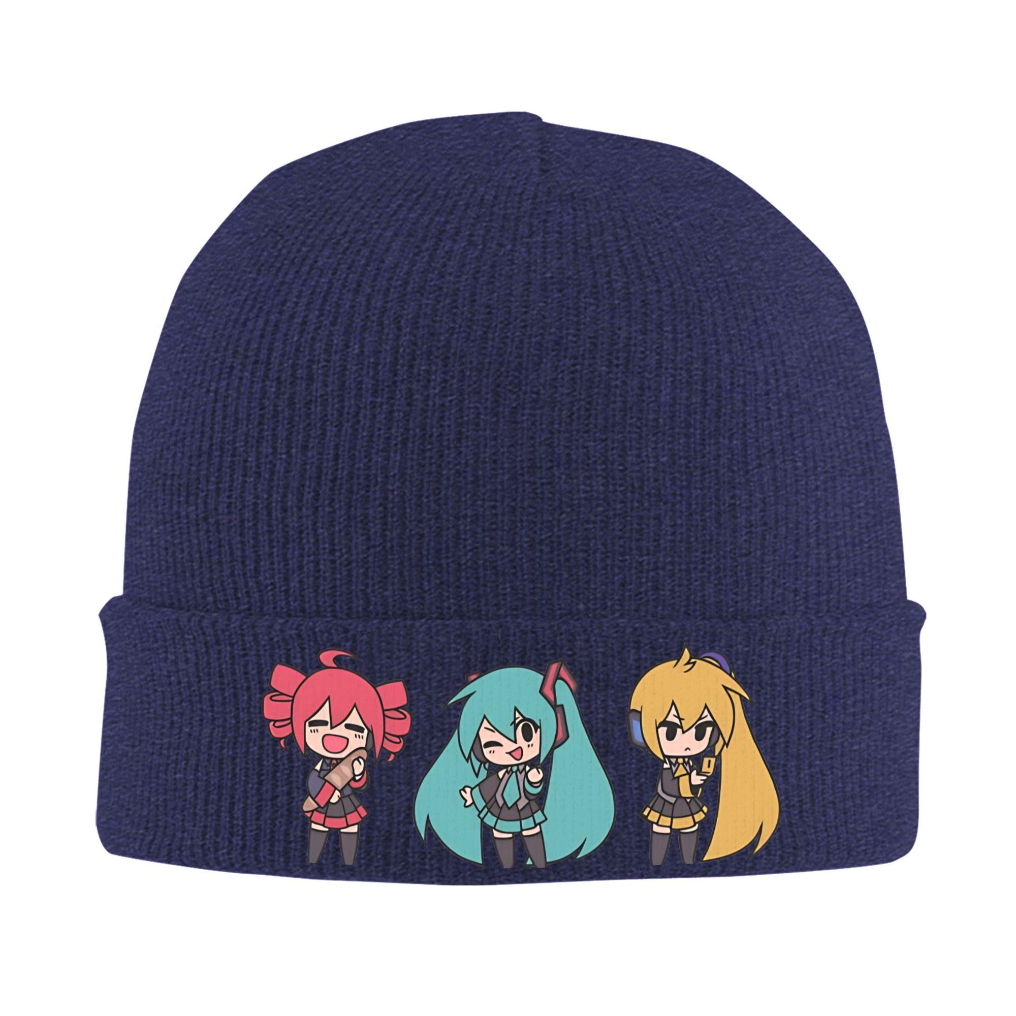 

Triple Baka Kasane Teto Beanie Hats Bonnet Hats Unisex Adult Retro Hippie Knitting Hat Autumn Design Elastic Caps One Size