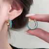 Zircon round exquisite fashion pendant, ear buckle retro ethnic style temperament earrings, light luxury high-end earrings wholesale