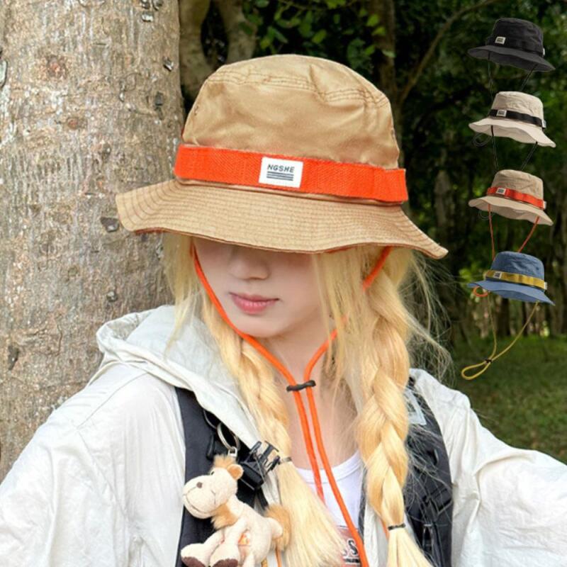 Женская солнцезащитная сетчатая регулируемая сафари-шляпа 04. Blue Yellow