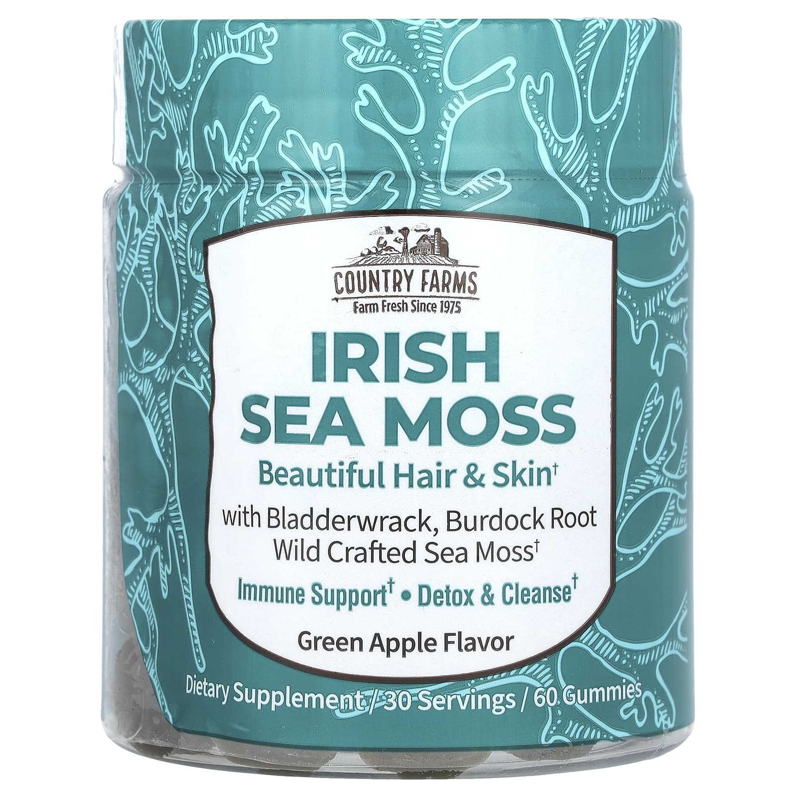 

Irish Sea Moss Gummies, Green Apple, 60 Gummies