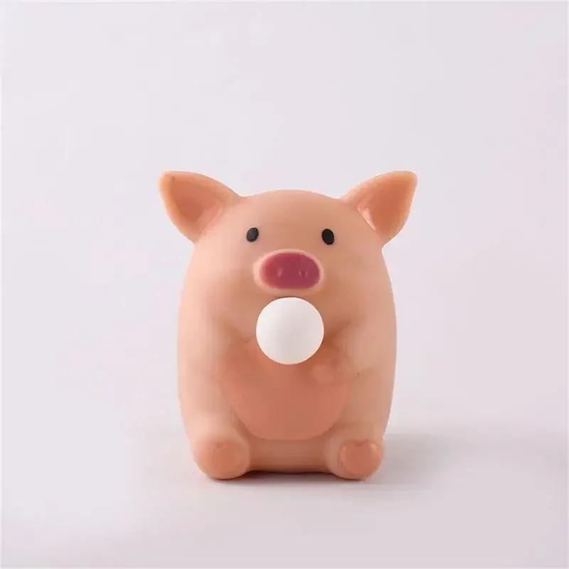 

Cartoon TPR Pig Spit Bubbles Pinch Music Vent Toys Squeeze Bubbles Decompression Release Artifact Doll Kid Adult Stress Relief