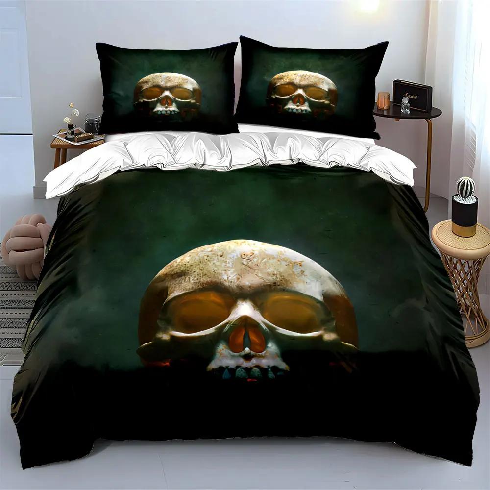 "Skull Decor Set Halloween Party" Soft Comfortable Duvet Cover Bedding Set Included 1*Duvet Cover & 2*Pillowcases gift