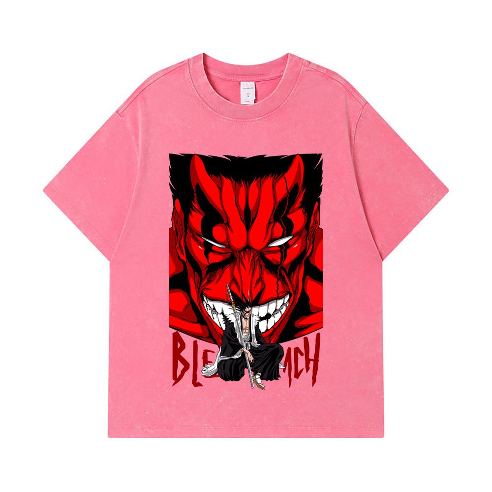 275 GSM Washed T-shirts 100% Cotton Bleach V7 Zaraki Print Unisex Heavy Cotton T Shirt