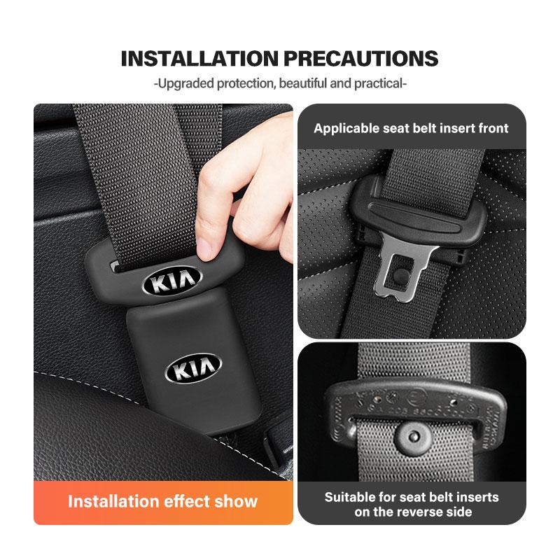RVGH1 Car Seat Belt Protection Silicone Buckle Clip Cover For KIA Cerato Proceed Venga Stonic Picanto Sorento Stinger