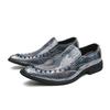 Men's Shoes Fashion Chelsea Snake Pattern Pointed Leather Shoes Trend Versatile Couple Small Leather Shoes Night Club Leather Boots