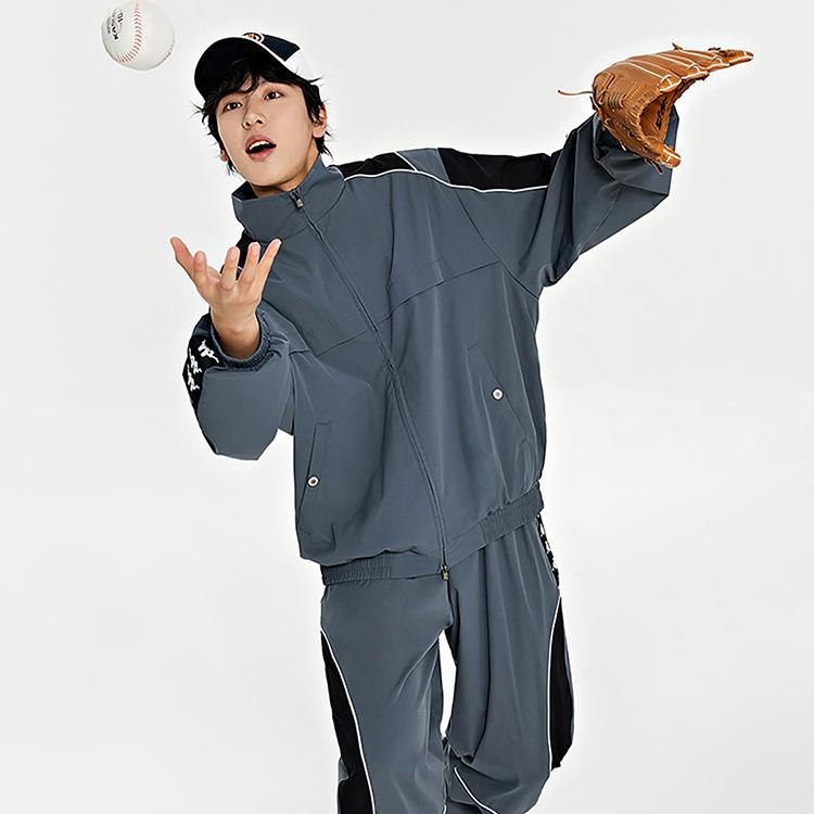 Kappa Color Block Casual Jacket Vintage Sports Coat Stand Collar Long Sleeve Men Jackets K0E12JJ81