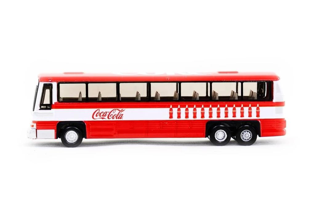 Tiny City Scale 96A3 Diecast Model 1/110 Single-Deck Coca-Cola Bus, Car, Red/White