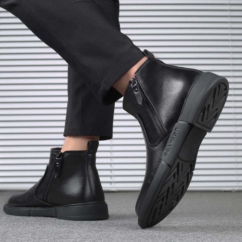 Martin boots men's autumn new British style tooling boots high-top leather trend retro leather boots winter Chelsea boots