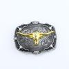 Zinc Western Denim Belt Buckle Cow Skull Reteo Vintage Belt Button Head