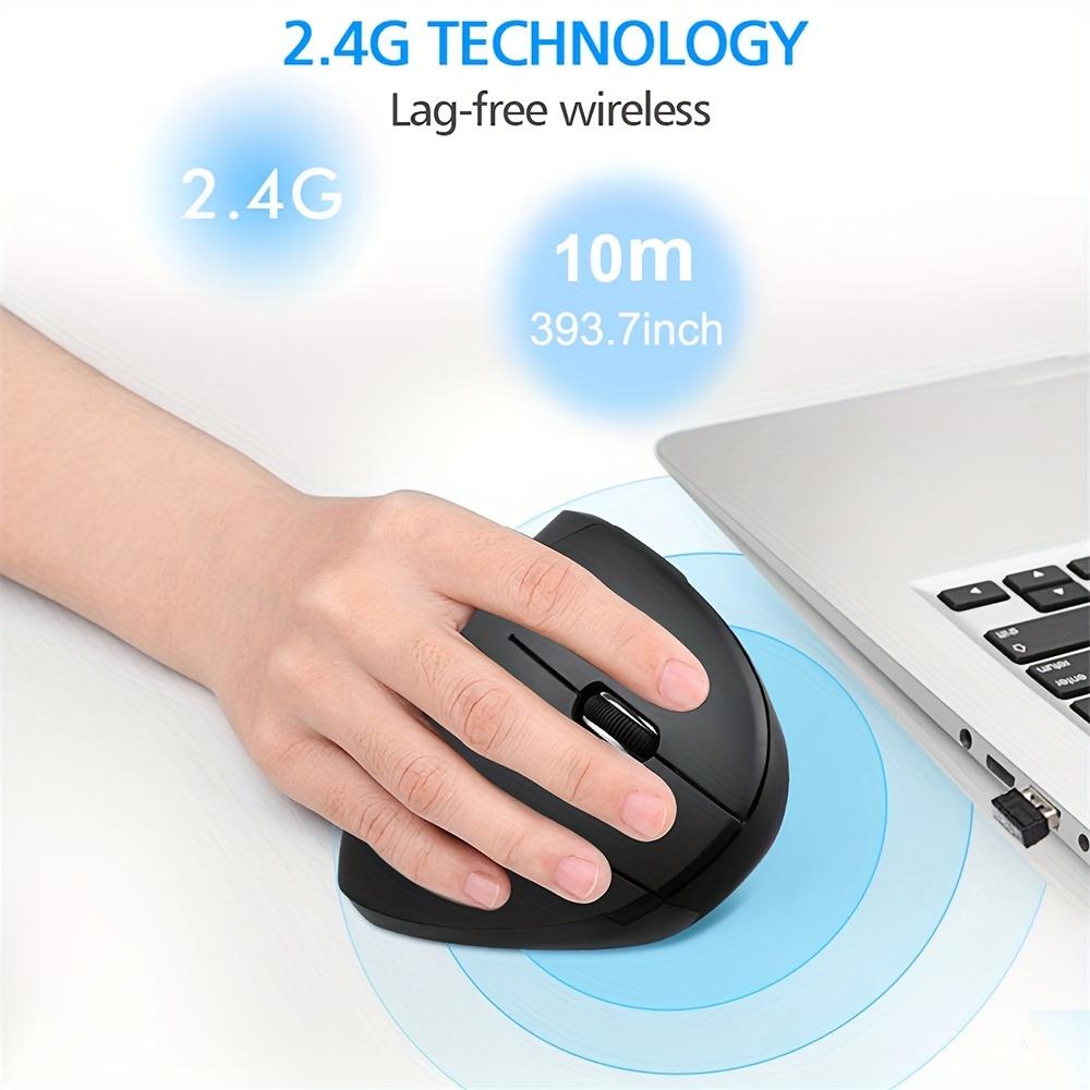 Fifth Generation Vertical Mouse | 2.4GHz Wireless Optical, 6 Buttons, Right Hand Design for Laptop and Desktop Use