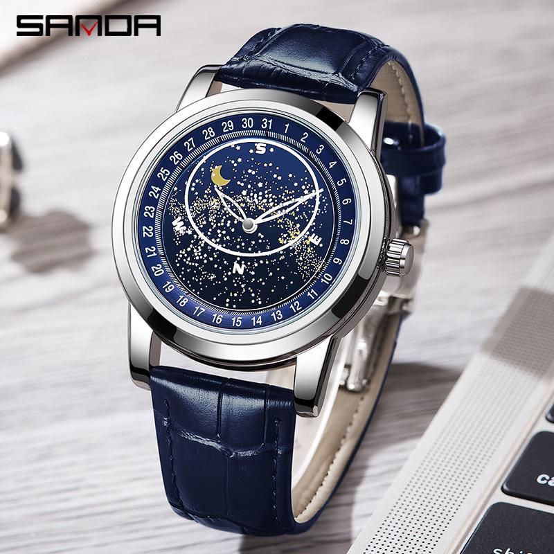 Sanda Men's Starry Sky Quartz Watch - Bestseller with Romantic Brilliant Stars Design