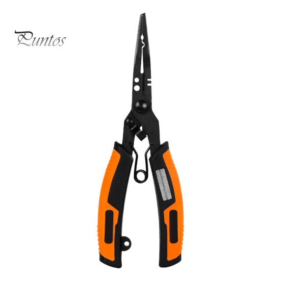 

Рыболовные плоскогубцы из нержавеющей стали с эргономичной ручкой, портативный многофункциональный открыватель колец, резак для лески из полиэтилена, точилка для крючков, ножницы для лески A