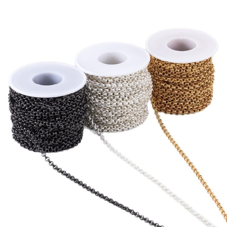 Classical Round O Shaped Copper Chain With Intricate Detailing For Handmade Necklace Bracelet Components