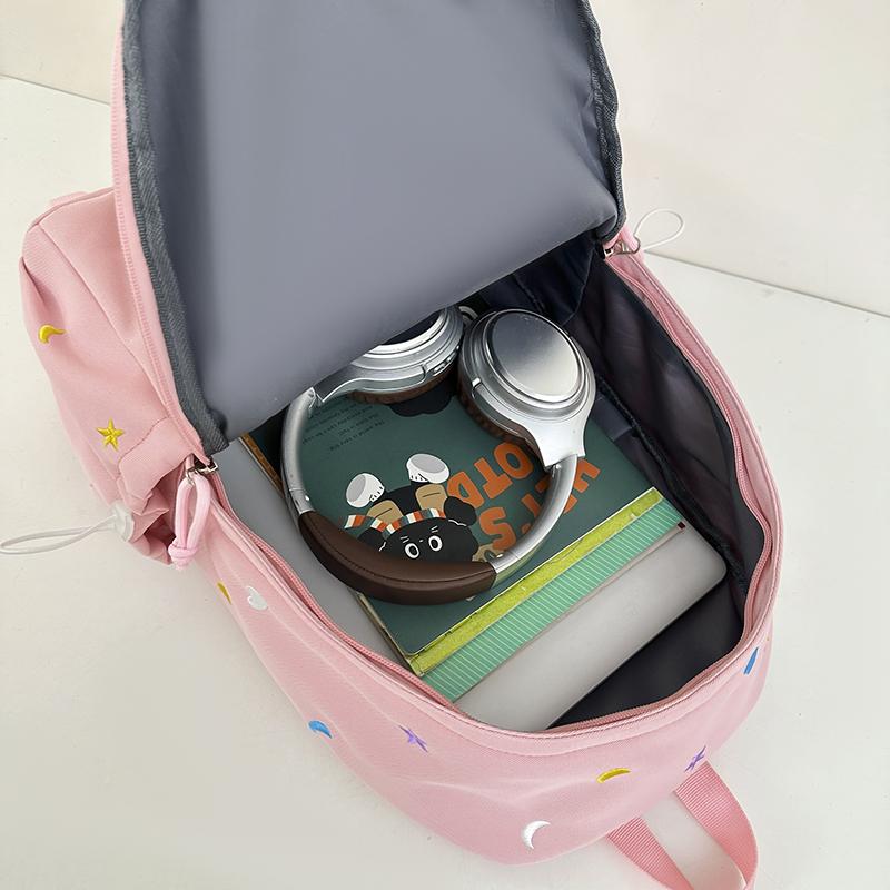 Large Capacity Student Schoolbag Women's Embroidered Computer Backpack Lightweight Backpack