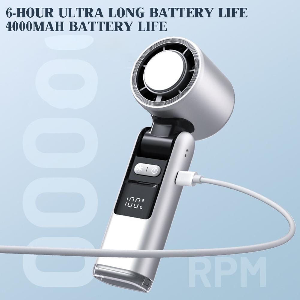 Chilled Ice Sensation Cold Fan 100 Turbos Speed Fan Super Mini Fans USB Powered Digital Display For Outdoor Camping Travel 2025