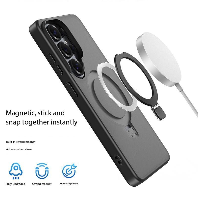 Magnetic Stand Phone Case Suitable for Samsung S26Ultra, Anti-drop Protective Cover with Matte Skin Feel, S25Fe Soft Case