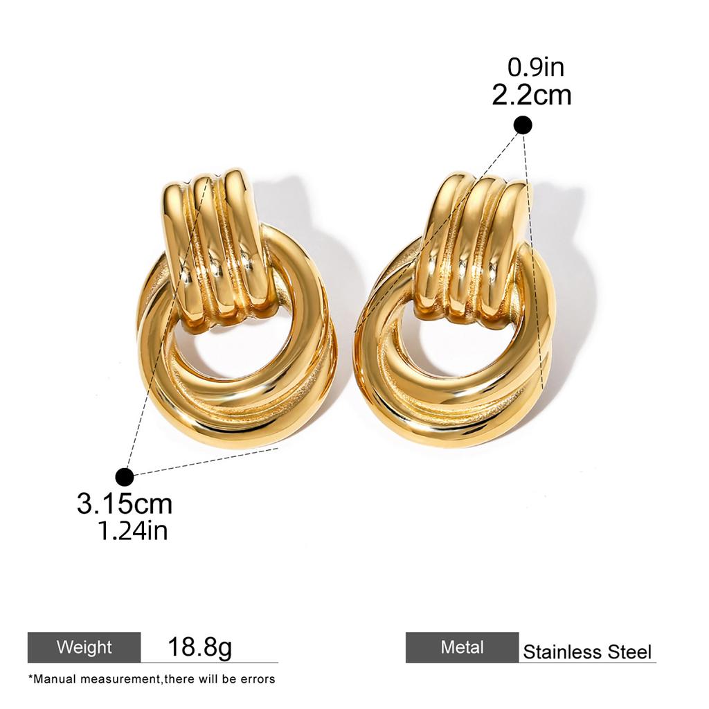 Elegant Geometric Dangle Earrings for Women Multi Layer Round Drop Designs in Silver and Gold Perfect for Any Occasion