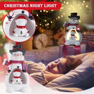 Christmas Snowman Resin Night Light, Decorative Retro Christmas Tree Night Light