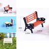 Miniature Garden Bench Set Durable Resin White Chair And Brown Table Micro Landscape Decor