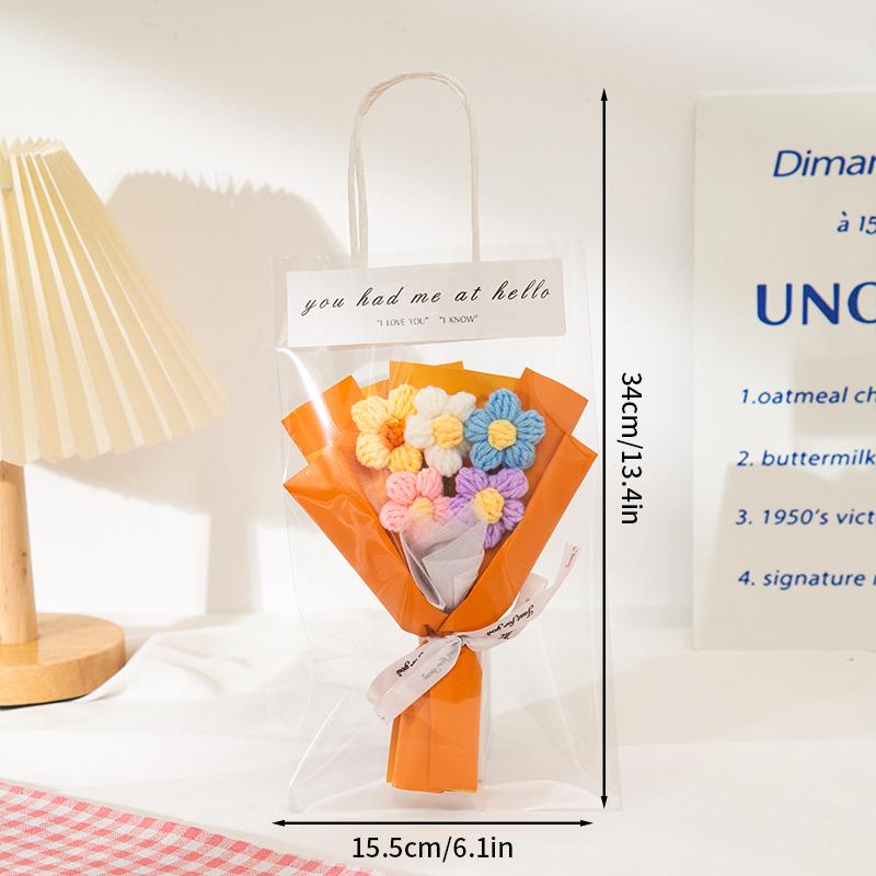 Häkelblumenstrauß Muttertagsgeschenke Hochzeitsgastgeschenk Ewiger Blumenstrauß für Puppe Abschlusssträuße