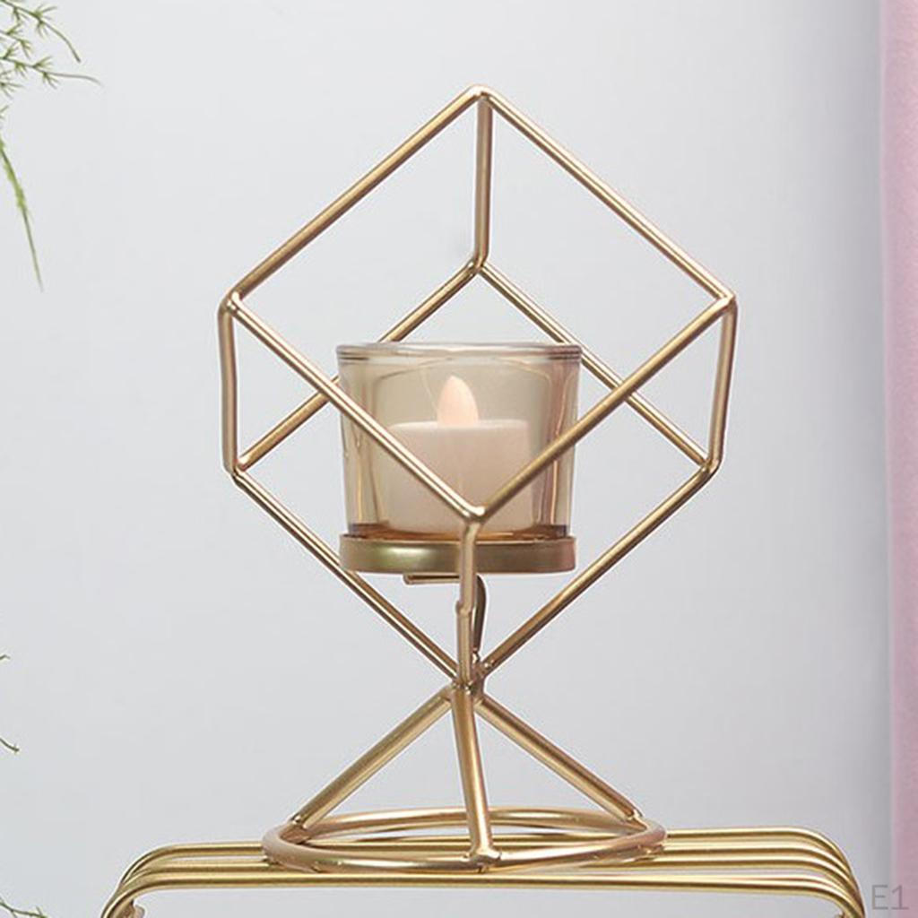 3D Geometric Candle Holder Tealight With Iron And Cup